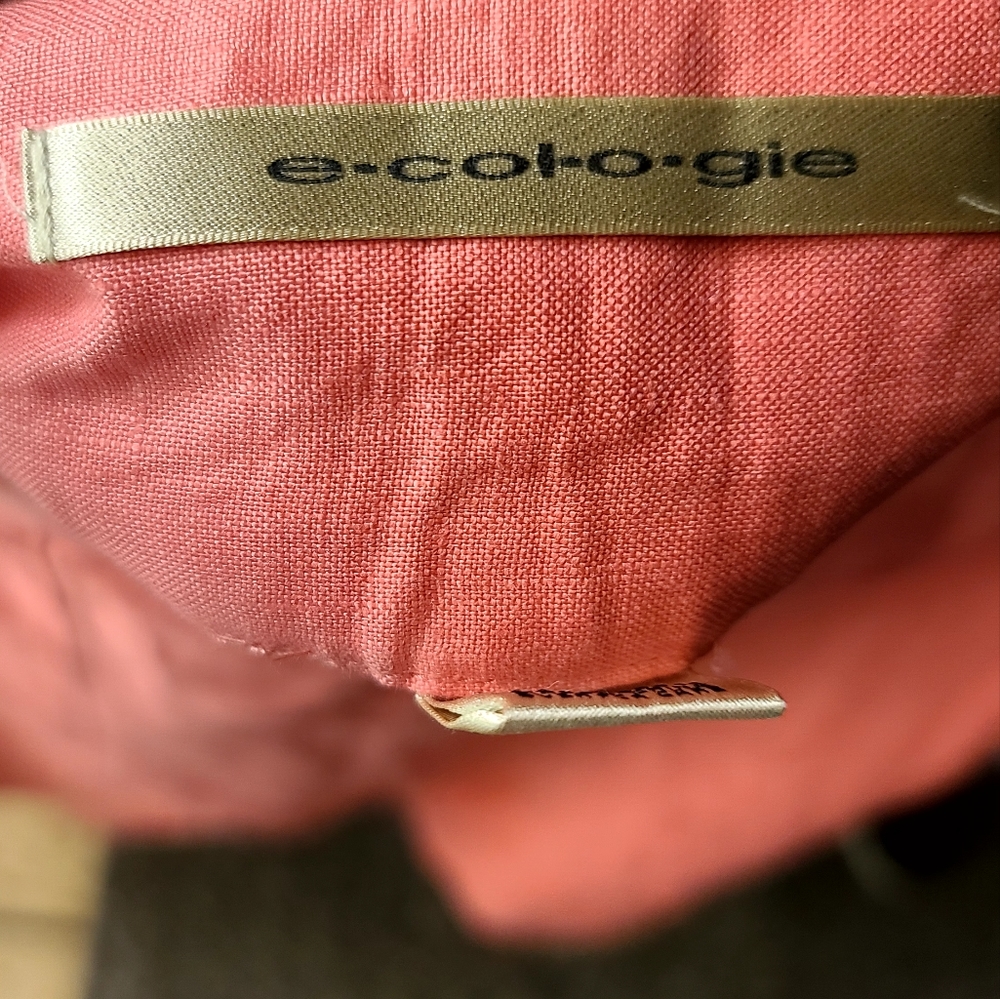 E-col-o-gie tangerine linen embroidered skirt sz10 - Picture 8 of 10